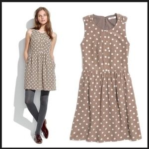 Madewell Gray White Polka Dot Dress Size 2